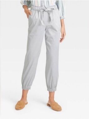 NWT Knox Rose Mid-Rise Jogger Pants grey Cotton Blend XL